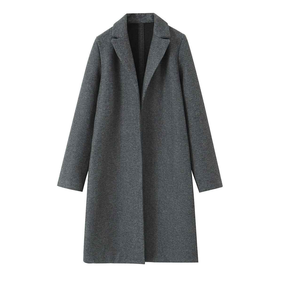 Manteau ample mi-long pour femme - Col en V chic