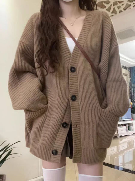 L'hiver cardigan femme pull manches longues